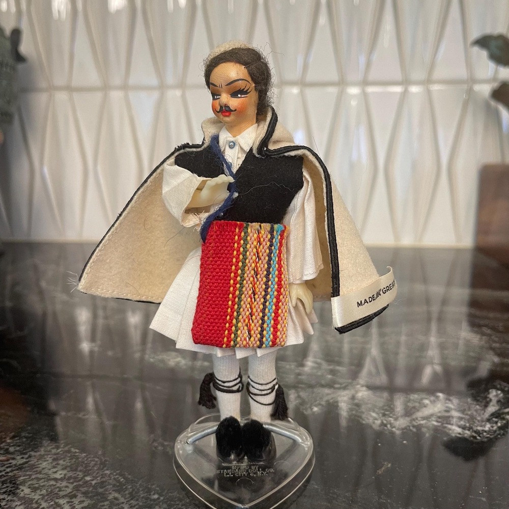 Vintage Greek Doll - Traditional Costume - Souvenir Doll - 7" - Male